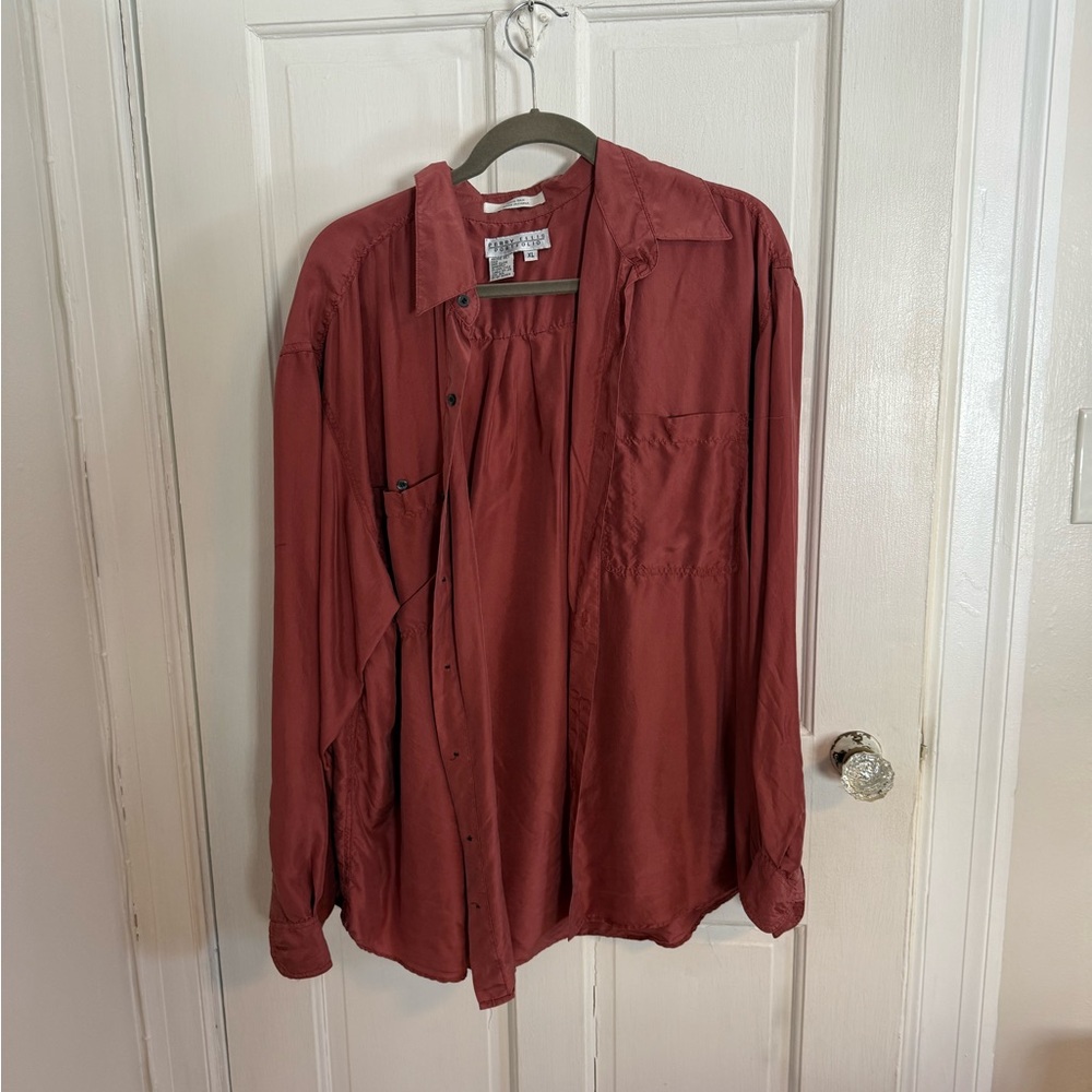 Perry Ellis Men's Burgundy Shirt Jacket